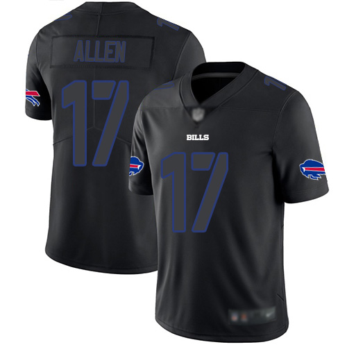 Men Buffalo Bills #17 Josh Allen Limited Black Rush Impact NFL Jersey